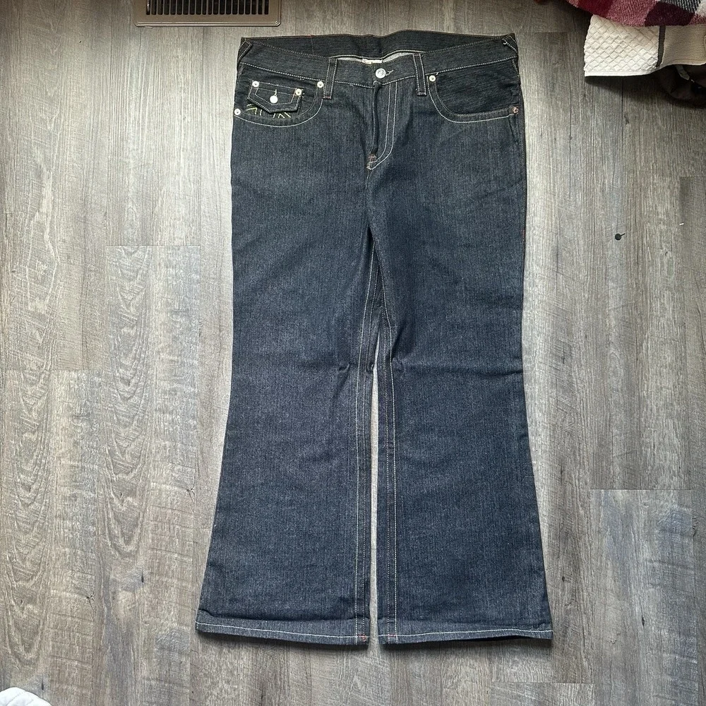 True‎ Religion Men's Jeans JOEY  40 X 33 HINDU Warrior Embroidery Rare Grail EXC